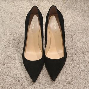 Black Suede Ivanka Trump Carra Pumps